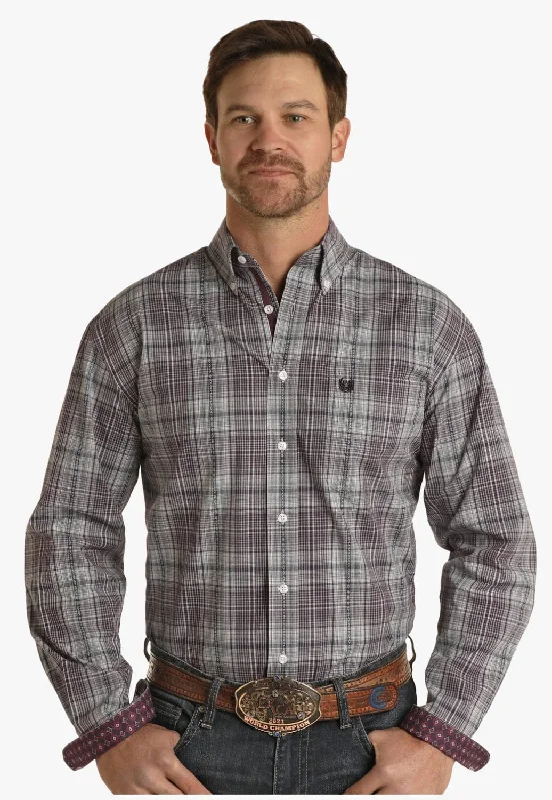 Men's Layering Shirts for Seasonal TransitionsRough Stock Mens Plaid Button Down Long Sleeve Shirt Men's Layering Shirts for Seasonal TransitionsRough Stock Mens Plaid Button Down Long Sleeve Shirt
