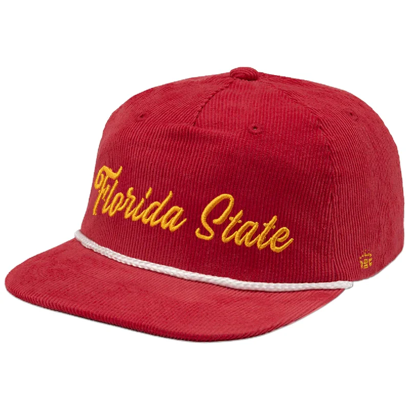 Vibrant Baseball HatsHomefield Vault Florida State Adjustable Flat Bill Corduroy Cap - Crimson Vibrant Baseball HatsHomefield Vault Florida State Adjustable Flat Bill Corduroy Cap - Crimson