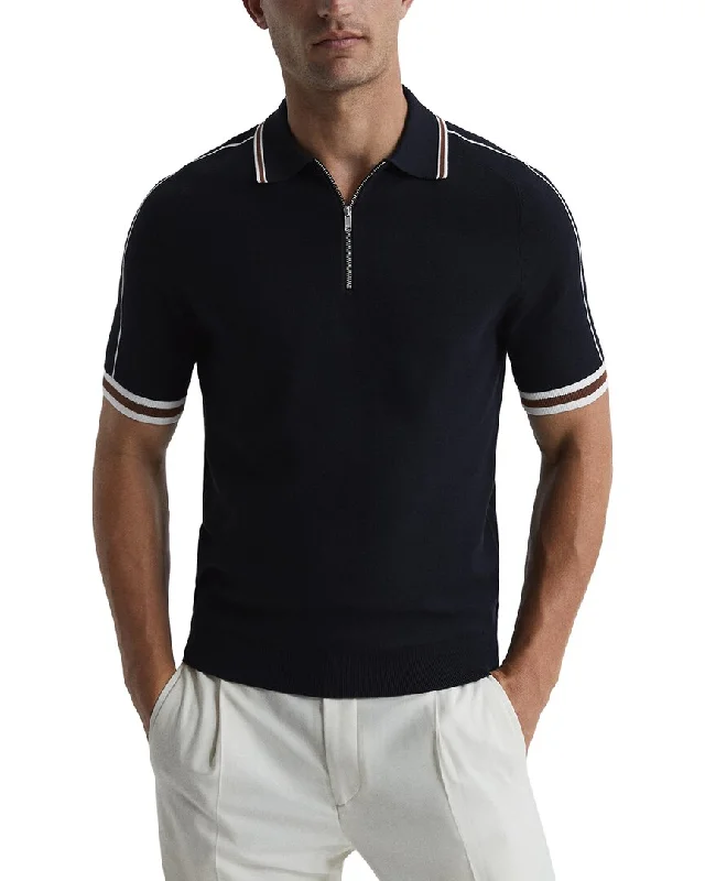 Men's Shirts with Hook-and-Loop ClosuresReiss Kid 1/2-Zip Tipping Polo Shirt