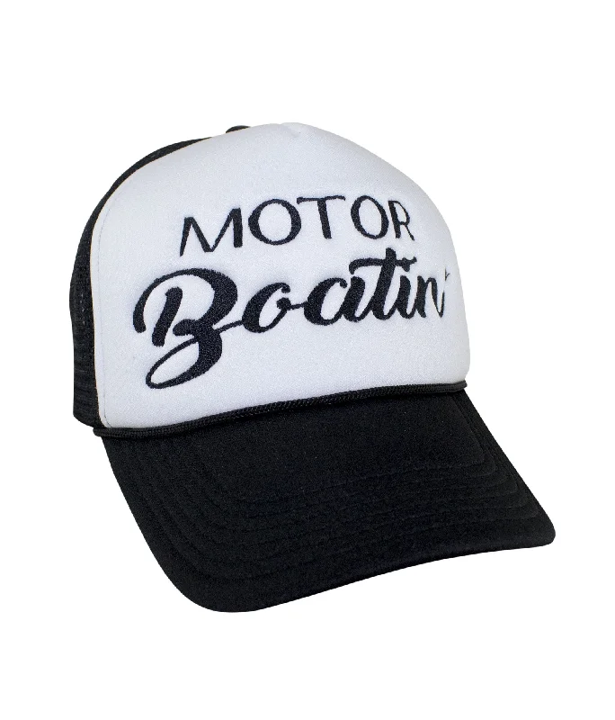 Adjustable Sun Hats"Motor Boatin'" Foam Trucker Baseball Cap