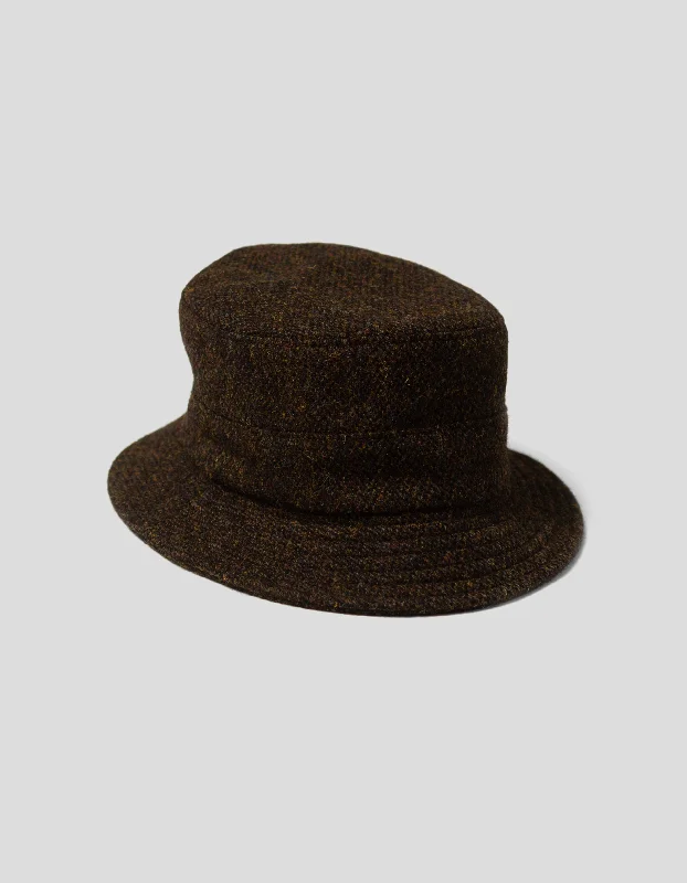 Summer Bucket CapsHARRIS TWEED BUCKET HAT - BROWN MARL