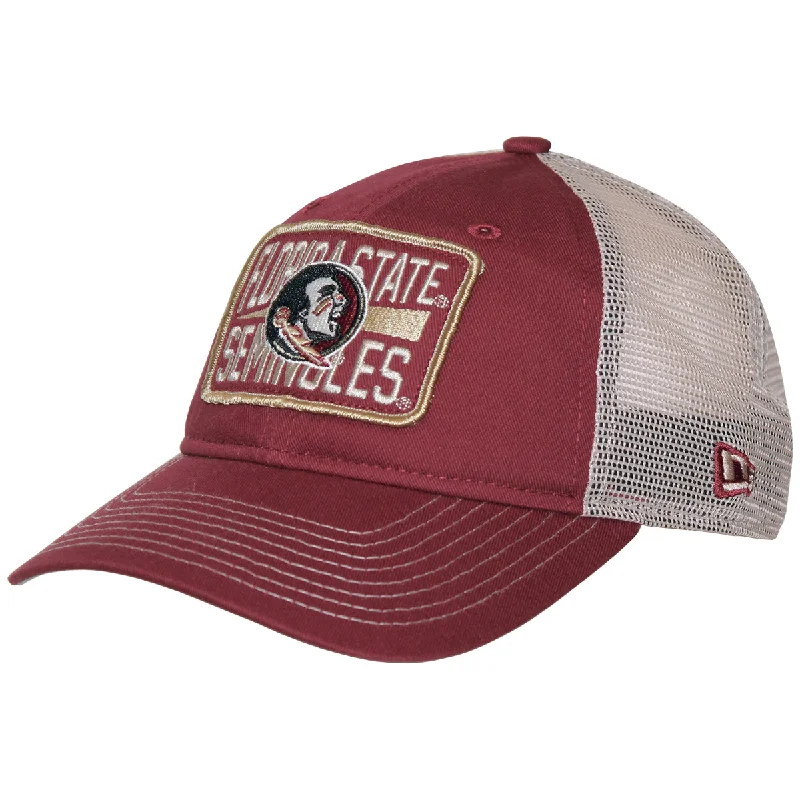 Men's Straw Hats for SummerNew Era Seminole Logo/Florida State Seminoles Patch Adjustable Snapback Trucker Cap - Garnet Men's Straw Hats for SummerNew Era Seminole Logo/Florida State Seminoles Patch Adjustable Snapback Trucker Cap - Garnet