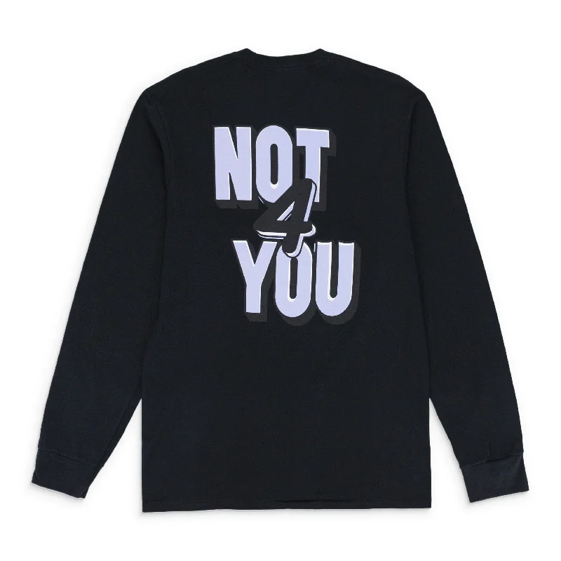 Men's Shirts with Logo EmbossmentsNOT FOR YOU LONG SLEEVE BLACK T-SHIRT