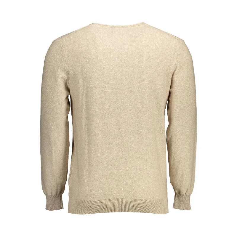 Men's Sweaters with Three-Quarter SleevesGant Beige Cotton Men Men's Sweater