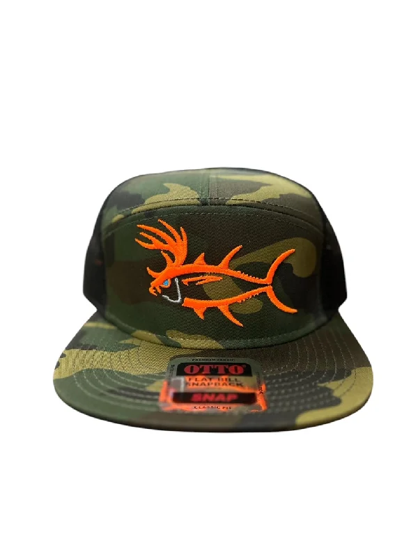 Adjustable Sun Hats"Buck-Eye" 3-D 7 Panel Trucker Hat