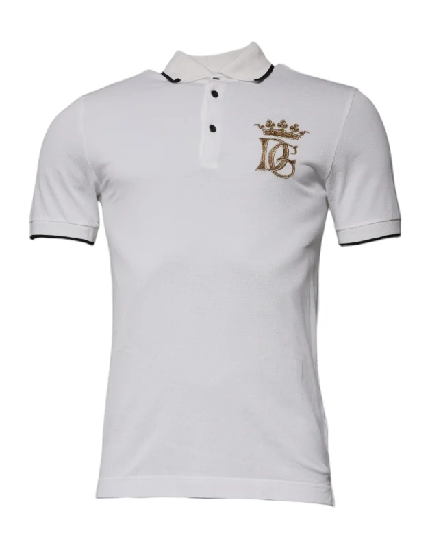 Men's Casual Shirts for Everyday WearDolce & Gabbana ivory Crown Cotton Colla Polo Men's T-shirt (Pre-Owned) Men's Casual Shirts for Everyday WearDolce & Gabbana ivory Crown Cotton Colla Polo Men's T-shirt (Pre-Owned)
