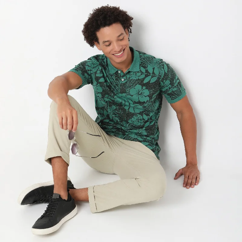 Men's Dressy Shirts for Formal EventsRegular Fit Printed Polo T-Shirt