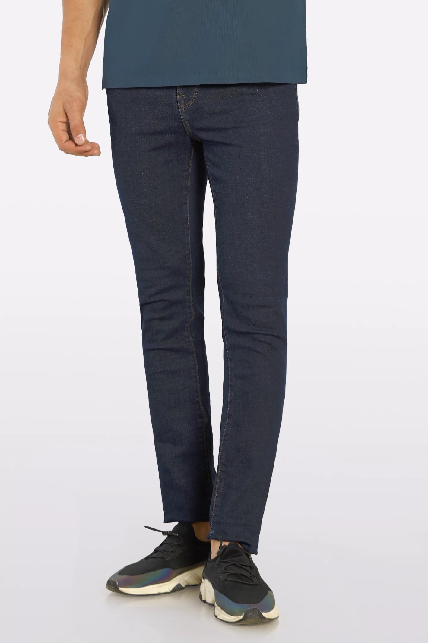 Rip and Tear Men's JeansDark Blue Modern Slim Fit Jeans