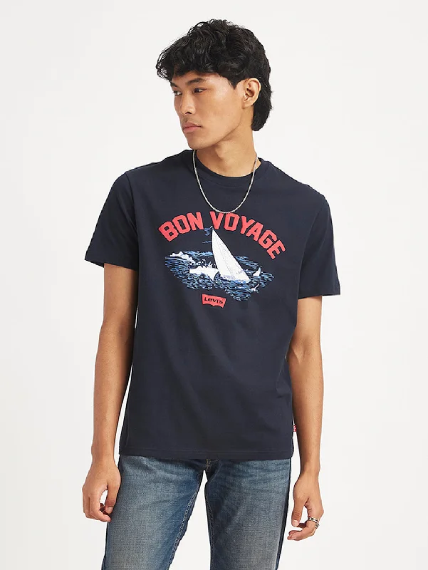 Striped Men's TopsMen's Graphic Print Slim Fit T-Shirt