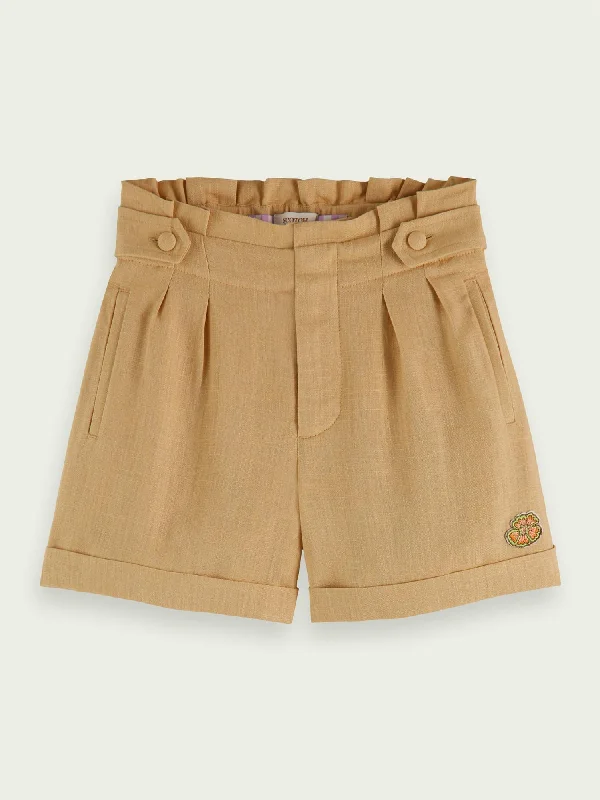 Affordable Men's Casual ShortsGirl's Checked Cotton-Linen Short In Sand