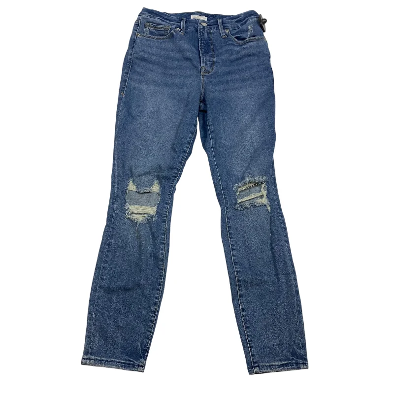 Men's Jeans with EmbroideryJeans Skinny Designer By Good American In Blue Denim, Size: 8