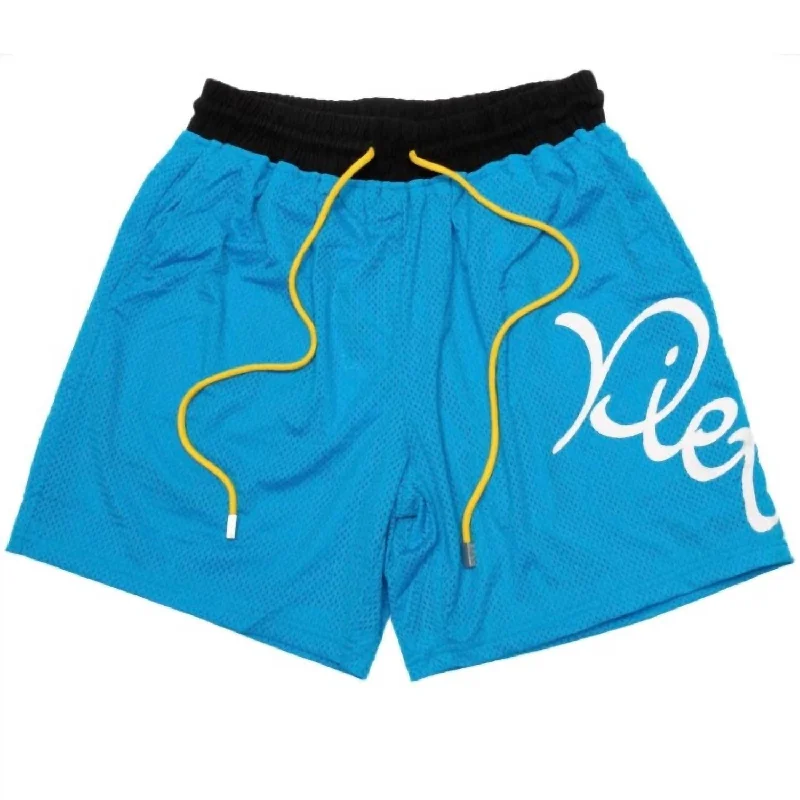 Fast-Drying Men's Swim and Beach ShortsMen's Slant Mesh Shorts In Electric Blue