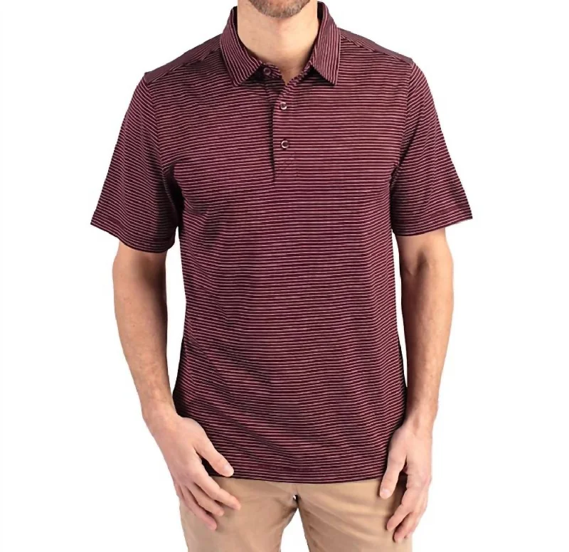 Men's Shirts with Embroidered DesignsForge Pencil Stretch Polo Shirt In Bordeaux