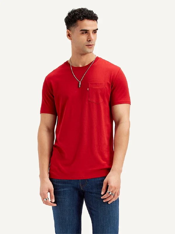 Men's Shirts with Raw-Edge HemlinesMen's Solid Slim Fit T-Shirt