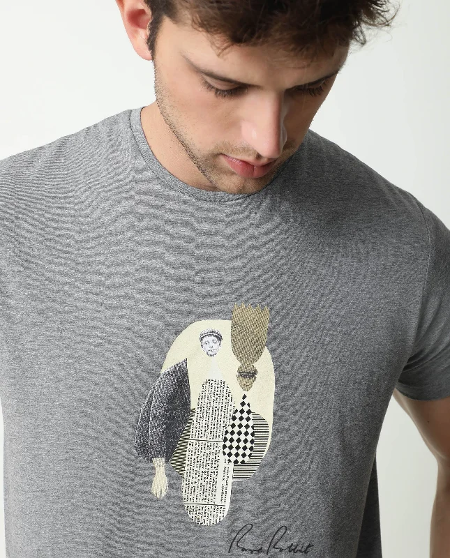 Men's Shirts with Chest PocketsRare Rabbit Men's Strep Grey Crew Neck Abstract Graphic Printed Half Sleeves Slim Fit T-Shirt Men's Shirts with Chest PocketsRare Rabbit Men's Strep Grey Crew Neck Abstract Graphic Printed Half Sleeves Slim Fit T-Shirt