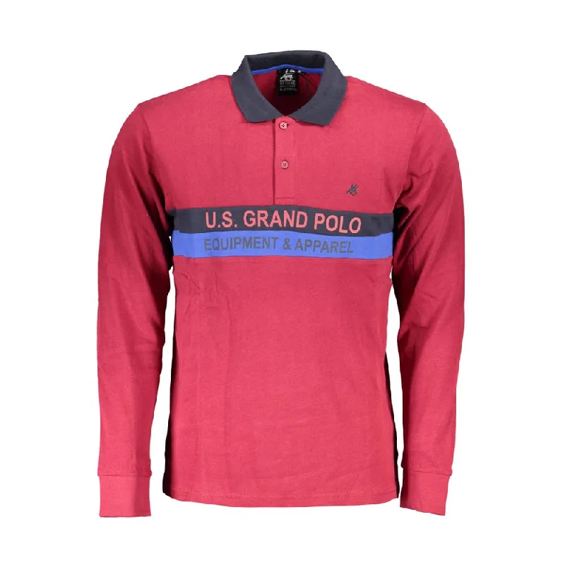 Men's Shirts with Hook-and-Loop ClosuresU.S. Grand Polo  Cotton Polo Men's Shirt
