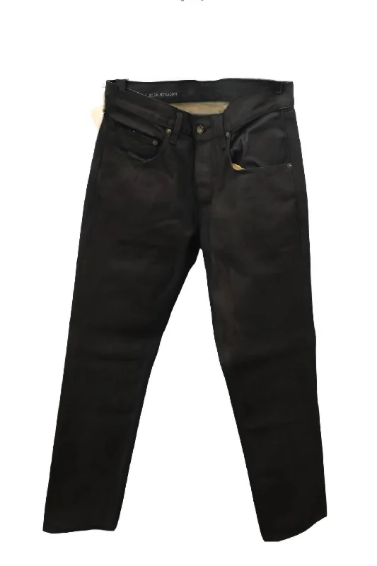 Men's Jeans with Fashionable RipsSlim Straight Leg Jean In Brown Denim