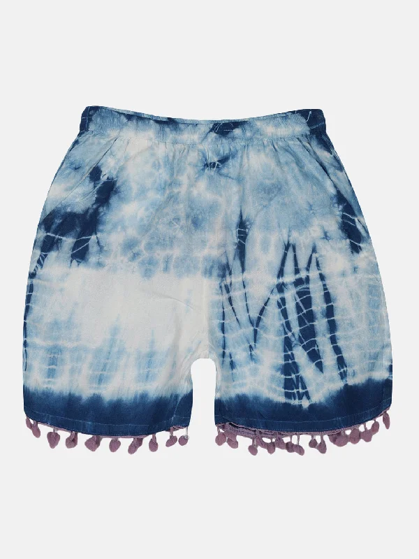 Performance-Driven Men's Athletic ShortsGirls Pom Pom Lace Hem Tie & Dye Shorts