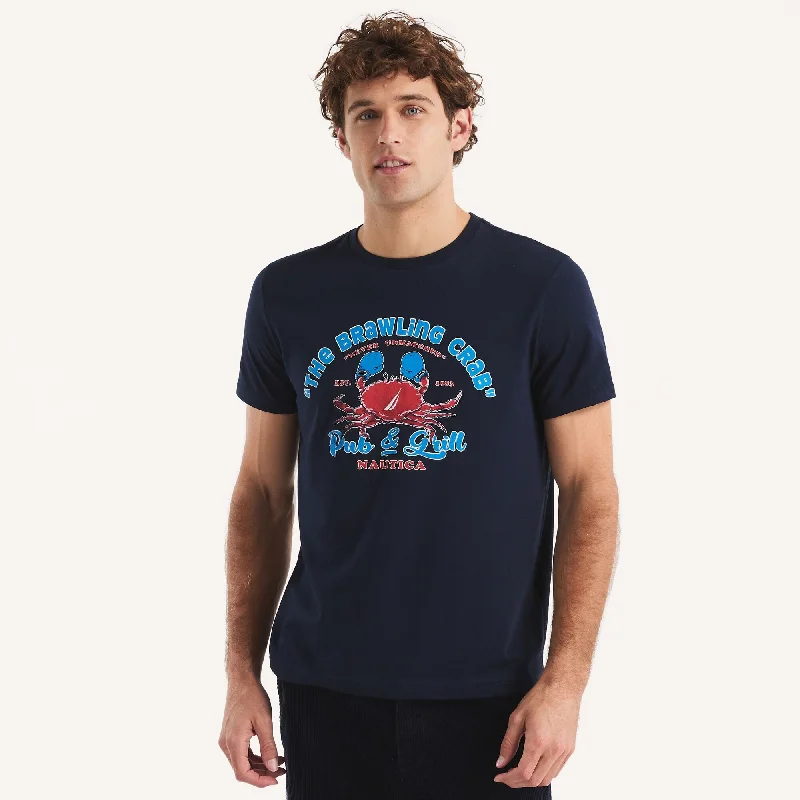 Men's Shirts with Barrel CuffsNautica Mens Fighting Crab Graphic T-Shirt