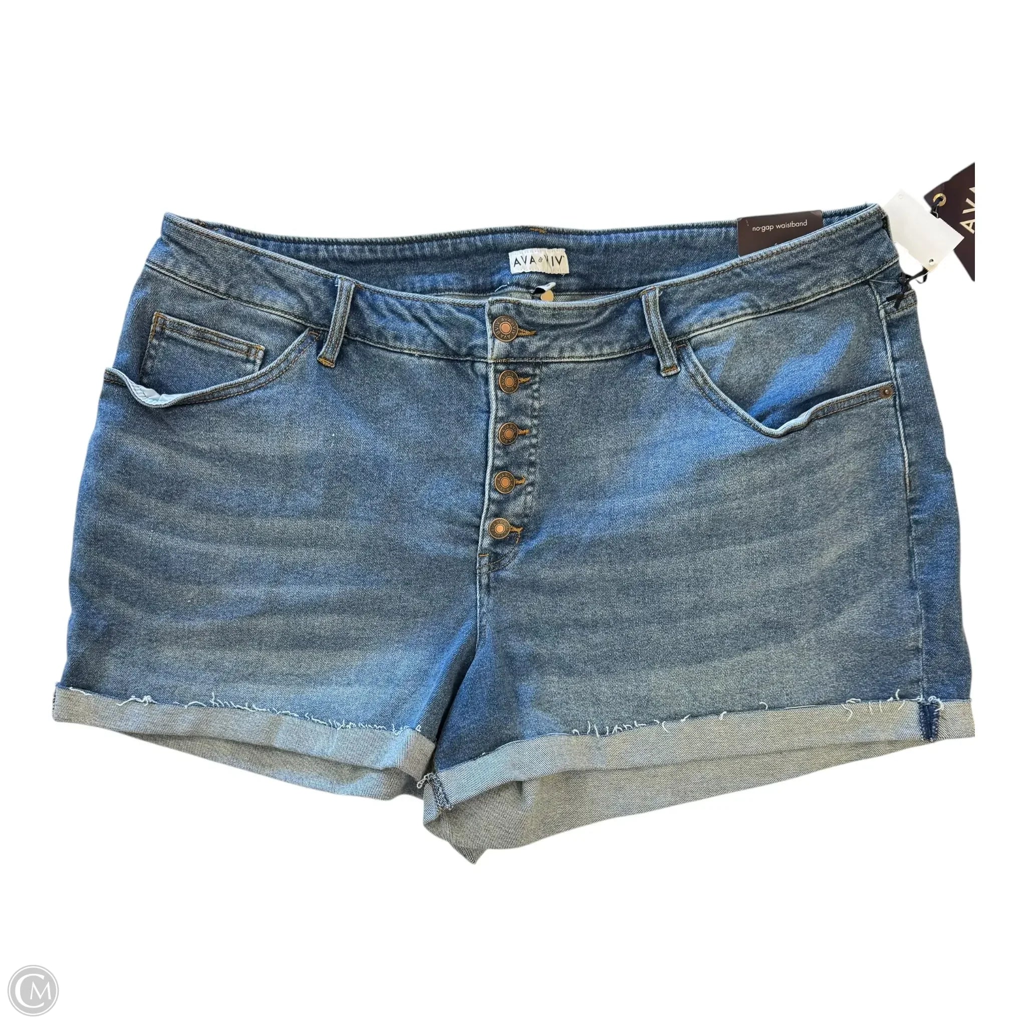 Men's Durable Cargo Shorts for WorkShorts By Ava & Viv In Blue, Size: 24w