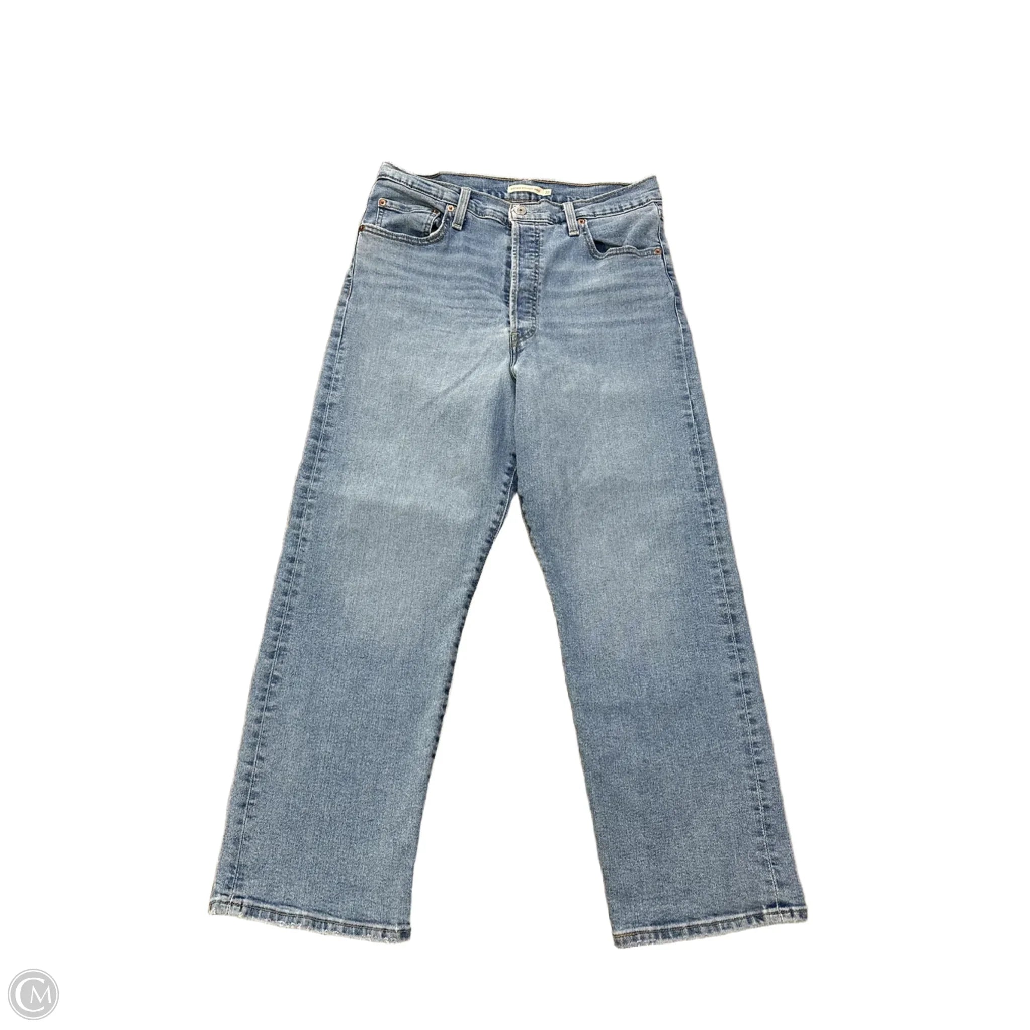 Yoked Back Men's JeansJeans Straight By Levis In Blue Denim, Size: 14