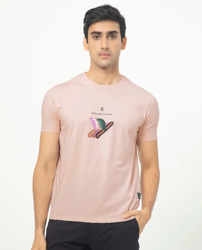 Men's Shirts for BoatingRare Rabbit Men's Erdon Pastel Pink CMYK Placement Print Half Sleeves T-Shirt Men's Shirts for BoatingRare Rabbit Men's Erdon Pastel Pink CMYK Placement Print Half Sleeves T-Shirt
