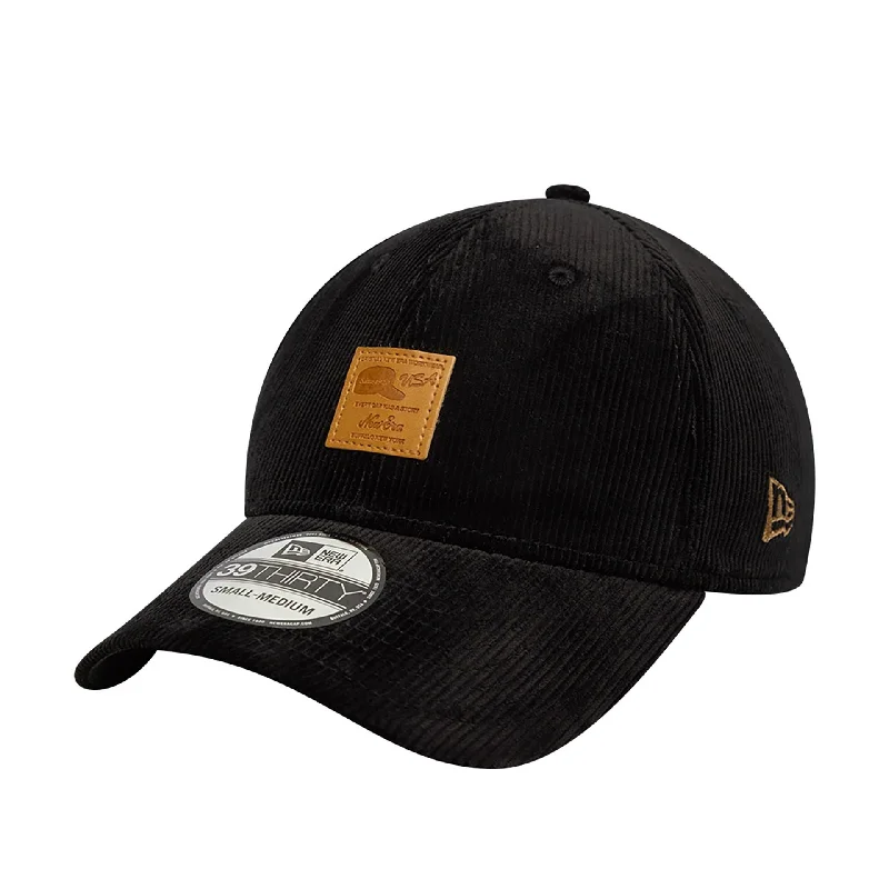 Wide-Brimmed Sun HatsNew Era Cord Patch Black 39THIRTY Stretch-Fit Cap