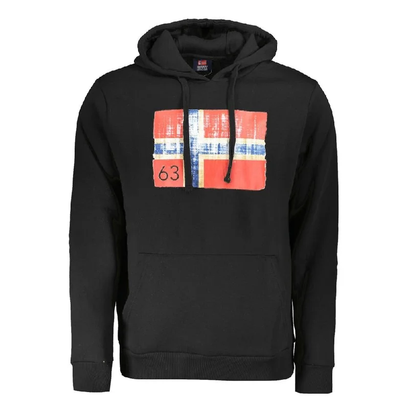 Men's Sweaters with Zip-Up CollarsNorway 1963 Black Cotton Men Men's Sweater