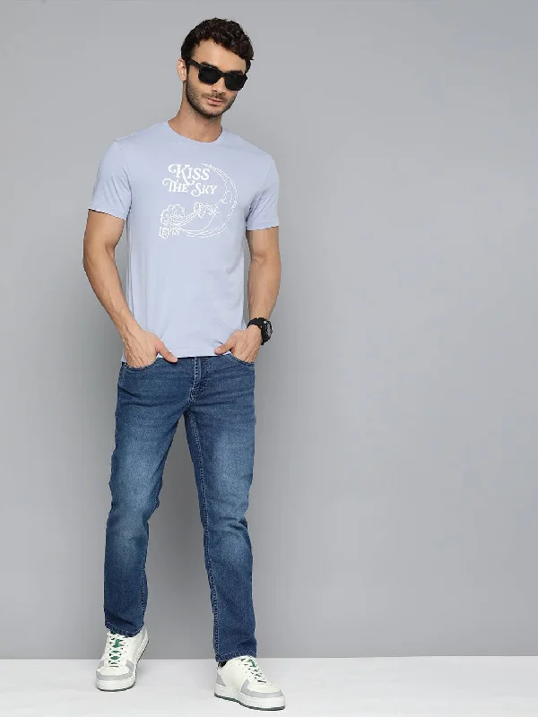 Men's Shirts with Contrast StitchingMen's Graphic Print Crew Neck T-shirt