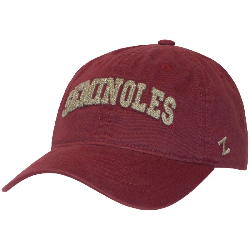 Women's Beanie CapsZephyr Seminoles Chain Stitch Design Adjustable Twill Cap - Garnet Women's Beanie CapsZephyr Seminoles Chain Stitch Design Adjustable Twill Cap - Garnet