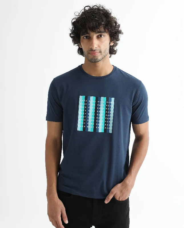 Men's Shirts with Hidden PocketsRare Rabbit Men's Acai Navy Crew Neck Graphic Printed Branding Half Sleeves Slim Fit T-Shirt Men's Shirts with Hidden PocketsRare Rabbit Men's Acai Navy Crew Neck Graphic Printed Branding Half Sleeves Slim Fit T-Shirt