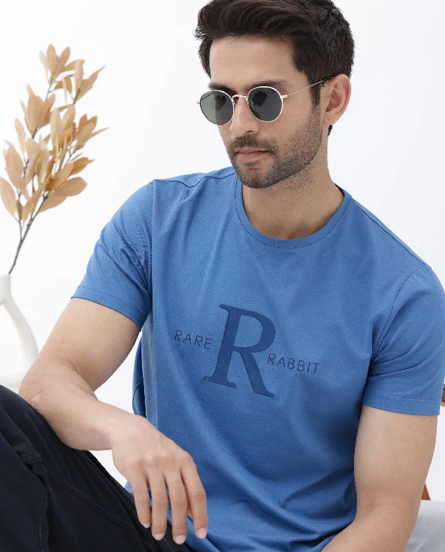 Men's Shirts with Adjustable HemlinesRare Rabbit Mens Sorin Turq Cotton Lycra Fabric Short Sleeve Regular Fit Graphic Print T-Shirt Men's Shirts with Adjustable HemlinesRare Rabbit Mens Sorin Turq Cotton Lycra Fabric Short Sleeve Regular Fit Graphic Print T-Shirt
