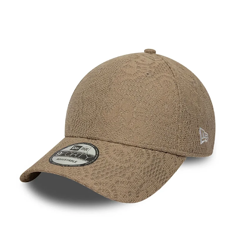 Novelty Trucker HatsNew Era Neutral Lace Dark Beige 9FORTY Adjustable Cap