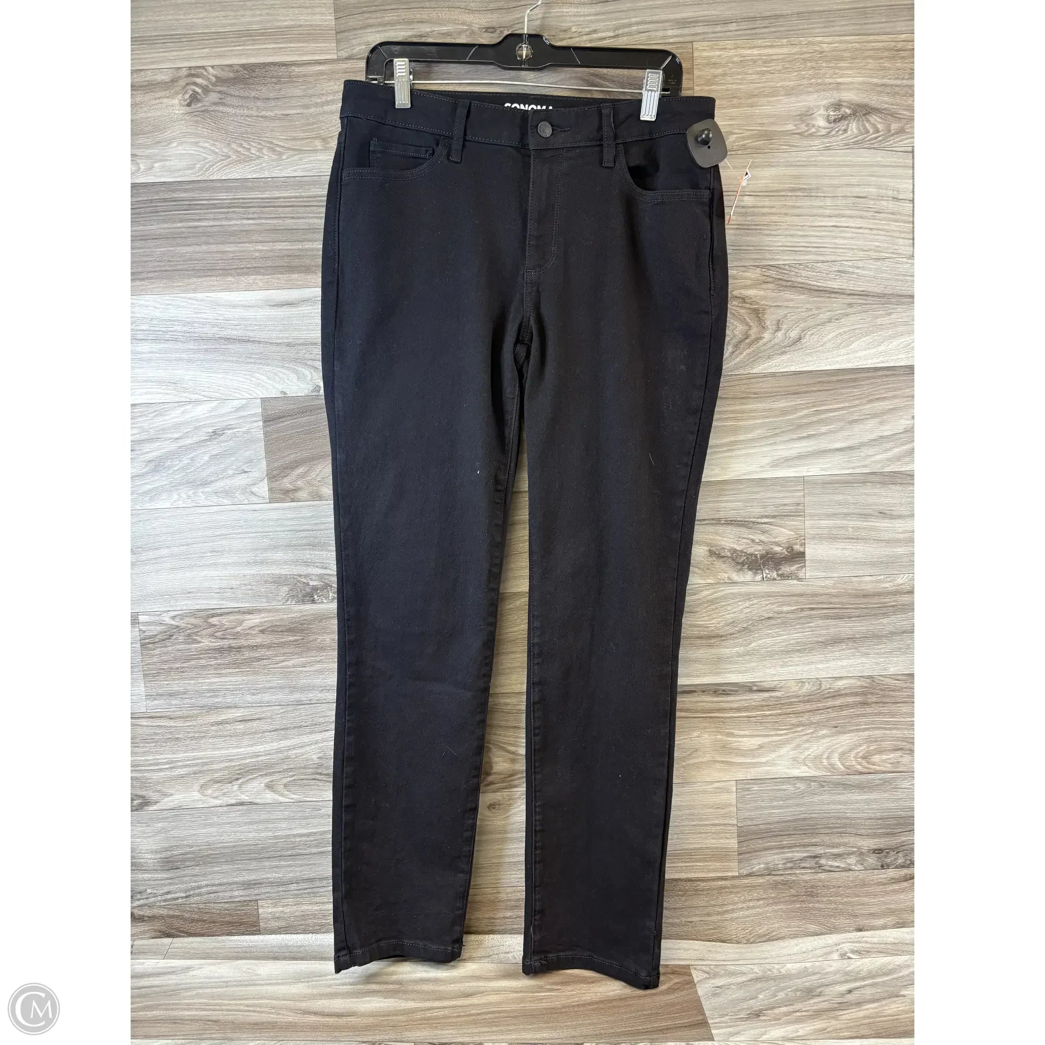 New Arrival Men's JeansJeans Straight By Sonoma In Black Denim, Size: 10