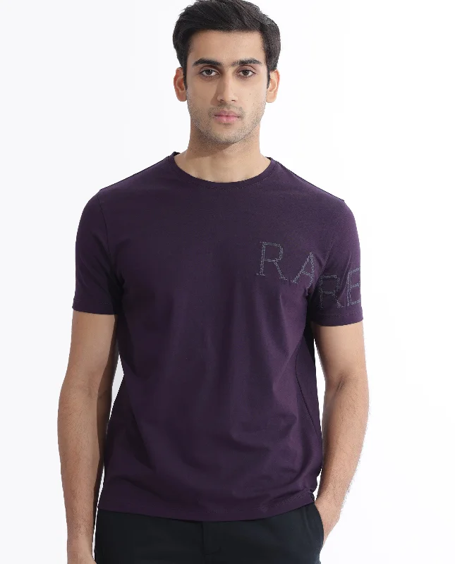 Patterned Men's Hawaiian ShirtsRare Rabbit Men's Neilo Dark Purple Cotton Fabric Half Sleeves Embroidered Graphic Print T-Shirt Patterned Men's Hawaiian ShirtsRare Rabbit Men's Neilo Dark Purple Cotton Fabric Half Sleeves Embroidered Graphic Print T-Shirt