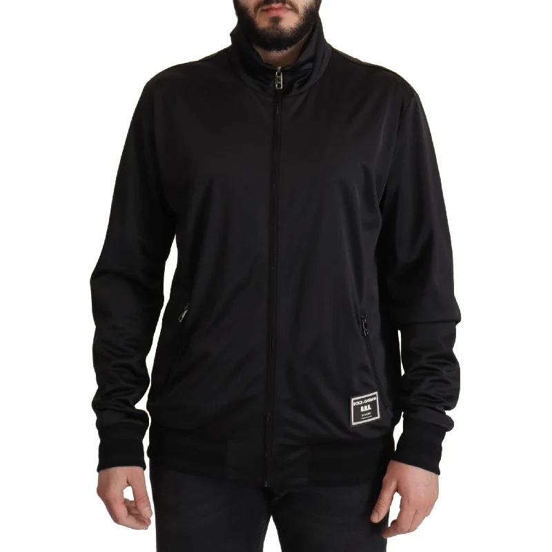Men's Sweaters with ZippersDolce & Gabbana Elegant Black Full Zip Men's Sweater