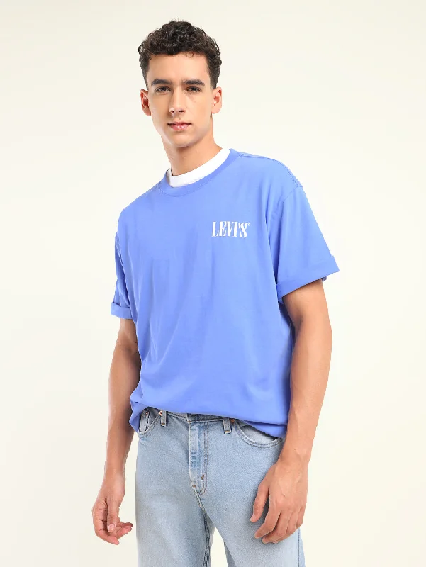 Men's Shirts with Patchwork SleevesMen's Solid Loose Fit T-Shirt
