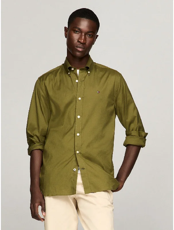 Breathable Men's Linen ShirtsTommy Hilfiger Men's Stretch Regular Fit Poplin Shirt