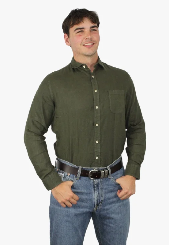 Men's Patterned Button-Down Shirts for Added InterestPilbara Mens Linen Long Sleeve Shirt Men's Patterned Button-Down Shirts for Added InterestPilbara Mens Linen Long Sleeve Shirt
