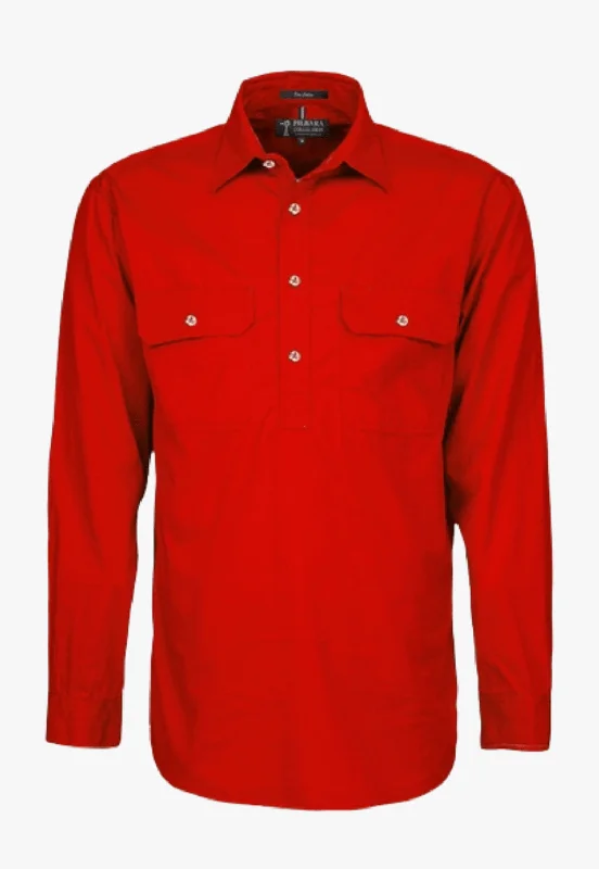 Men's Wingtip-Collar Shirts for a Classic TouchPilbara Mens Closed Front Work Shirt RM200CF Men's Wingtip-Collar Shirts for a Classic TouchPilbara Mens Closed Front Work Shirt RM200CF