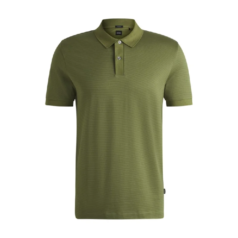 Men's Shirts with Single-Breasted DesignsMercerized-cotton polo shirt with micro pattern
