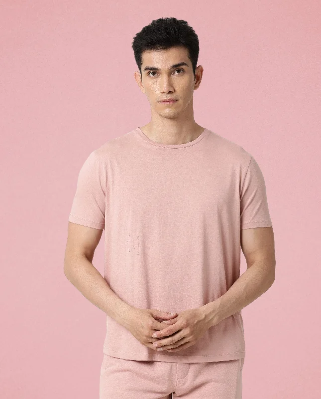 Men's Shirts for FishingRare Rabbit Articale Men's Caxel Ash Rose Crew Neck Offset Brand Print Half Sleeves T-shirt Men's Shirts for FishingRare Rabbit Articale Men's Caxel Ash Rose Crew Neck Offset Brand Print Half Sleeves T-shirt