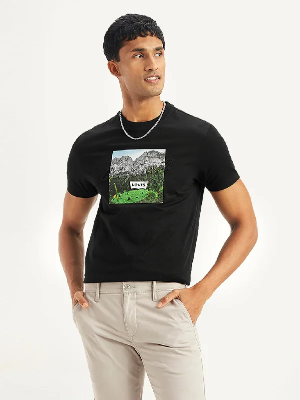 Men's Three-Quarter Sleeved TopsMen's Graphic Print Regular Fit T-Shirt