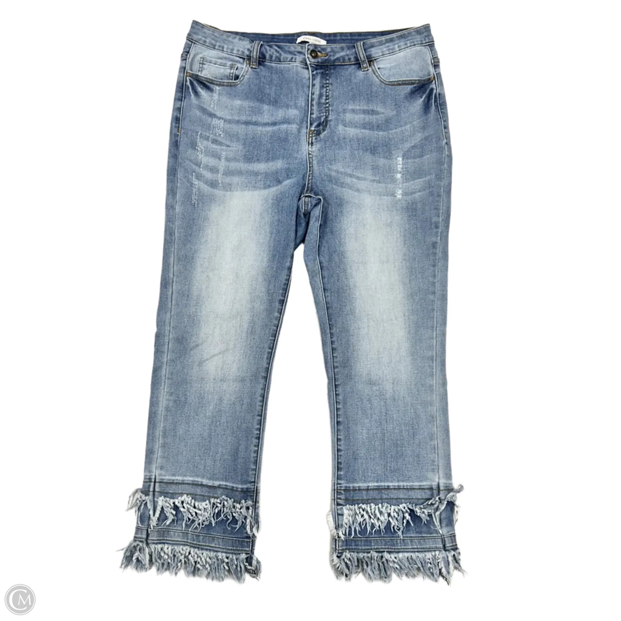 Designer Skinny Men's JeansJeans Straight By John Mark In Blue Denim, Size: 14