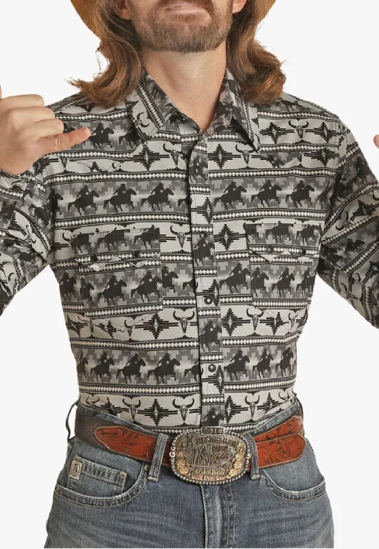 Breathable Men's Linen ShirtsRock & Roll Mens Dale Brisby Poplin Long Sleeve Shirt