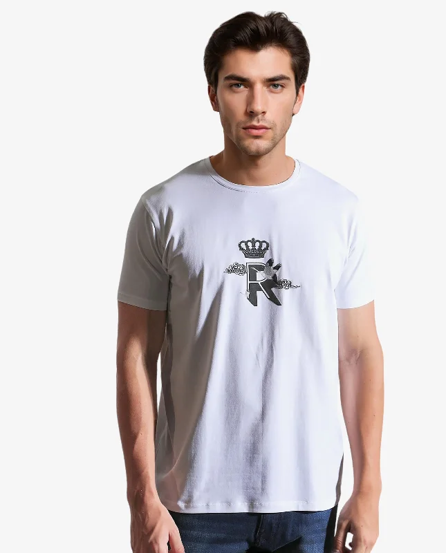 Men's Shirts with Hidden ButtonsRare Rabbit Men's Stuart White Crew Neck Half Sleeves Regular Fit Graphic Print T-Shirt Men's Shirts with Hidden ButtonsRare Rabbit Men's Stuart White Crew Neck Half Sleeves Regular Fit Graphic Print T-Shirt