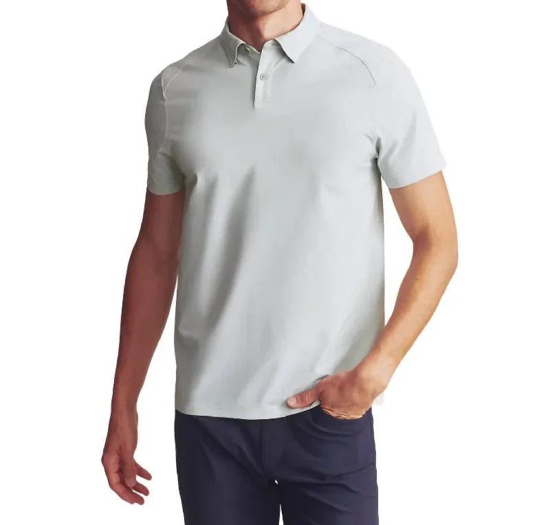 Men's Shirts with Adjustable CuffsCommuter Polo Shirt In Seagrass Green Honeycomb