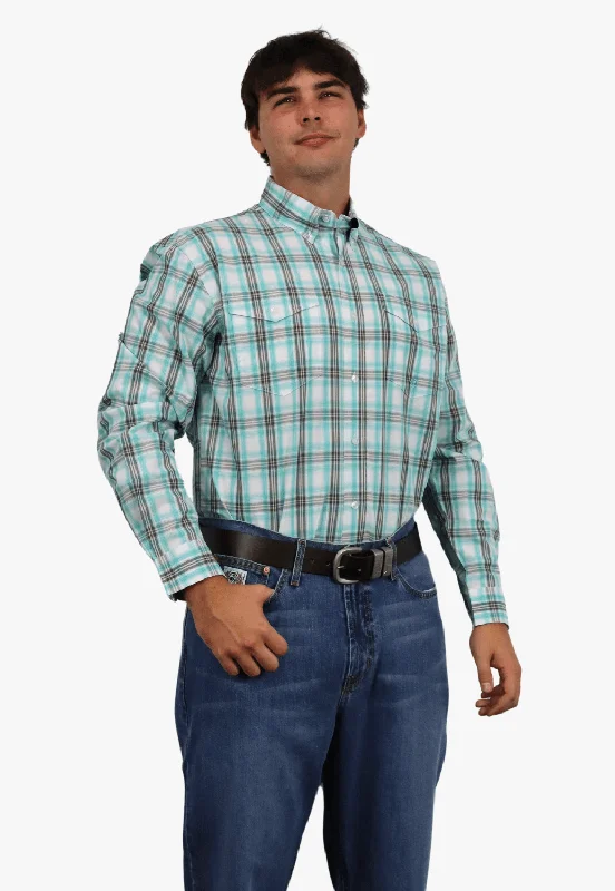 Lightweight Men's Poplin ShirtsRoper Mens Amarillo Collection Plaid Long Sleeve Shirt