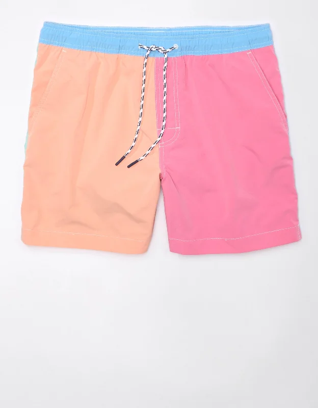 Short-Inseam Men's Dress and Casual PantsAE Colorblock Flex 5" Swim Trunk