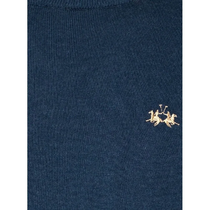 Patterned Men's Fair Isle SweatersLa Martina Light Blue Cotton Men's Sweater